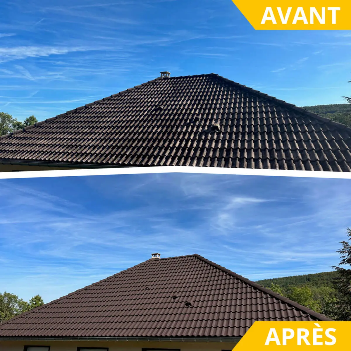 traitement hydrofuge colore avant apres